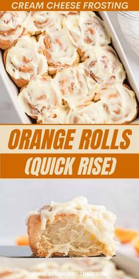 Make fluffy homemade orange rolls filled with cinnamon sugar and real orange zest! Quick to rise and smothered in citrusy cream cheese glaze.