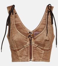 Material: 97% cotton, 3% elastane. Care instructions: machine wash at 30 degrees. Made in Italy. Designer color name: Brown/Ecru. Closure: zipped back.