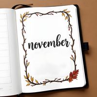 bullet journal pages, November, autumn, fall