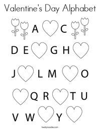 Valentine's Day Alphabet Coloring Page - Twisty Noodle