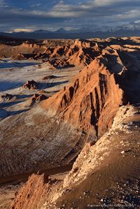 Atacama Desert landscape, volcanoes, lagoons and Altiplano of Chile