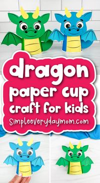 Easy Dragon Paper Cup Craft For Kids [Free Template]