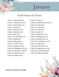 January Bible Reading Plan - Fresh Starts in Christ - #BibleStudy #ChristianLiving #FaithJourney #ScriptureStudy #DevotionalTime