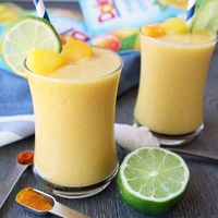 A tasty smoothie with a zing and the anti-inflammatory benefits of turmeric.