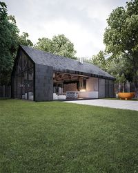 Black contemporary barn