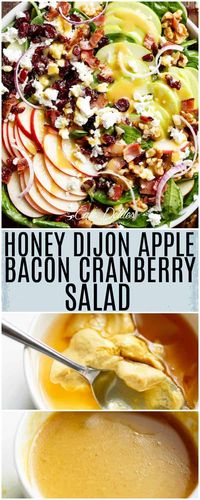 Honey Dijon Apple Bacon Cranberry Salad - Cafe Delites