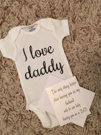 Pregnancy announcement i love daddy onesie gift for by CraftyRoll                                                                                                                                                                                 More