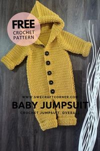 FREE crochet pattern – Baby jumpsuit/romper | Swecraftcorner