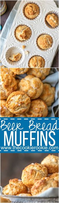 BEER BREAD MUFFINS, my absolute favorite easy bread recipe! These fun little muffins taste like a comforting loaf of beer bread. They're the ultimate addition to any meal, especially Thanksgiving!