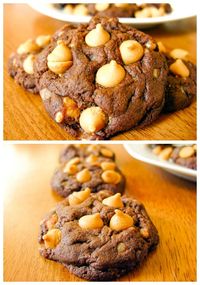 Butterscotch Toffee Fudge Cookies by @sallybakeblog