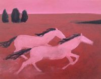 Nick Bontorno - Pink Runners, Original Painting For Sale at 1stDibs