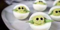 Baby Yoda Deviled Eggs with Avocado