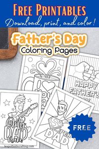 After all the new Mother’s Day printables I had for you, we are switching gears to Father’s Day crafts and printables. First up is a new set of fun coloring pages. Have fun with these eight different fun free Father’s Day coloring pages PDF file that both older kids and little kids will love coloring in.