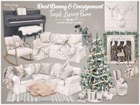 Dust Bunny x Consignment Tinsel Living Room for Sims 4 / ts4 / ts4cc / sims4cc / sims 4 custom content / sims / sims 4 rich cc / sims 4 mods / sims 4 cc 2023 / sims 4 realistic mods / summer outfits / sims 4 cute cc / sims 4 food