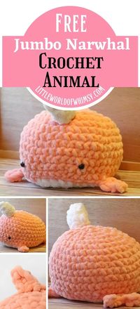 Jumbo Narwhal Free Crochet Pattern - Little World of Whimsy