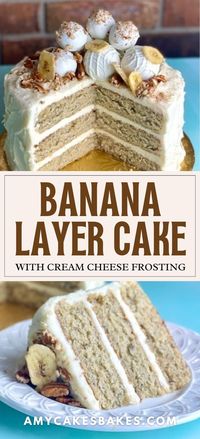 Enjoy the delicious taste and homey vibe of our old-fashioned bakery style banana layer cake with cream cheese frosting. Made with super ripe bananas and paired with thick and tangy cream cheese buttercream frosting, this banana cake recipe will become a favorite on your dinner table. Check out our bakery recipe for this banana layer cake now!