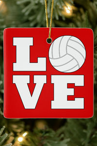 A cute and customizable Christmas ornament for volleyball players, coaches and fans. You can leave the colors as is with the red and green Christmas color theme, or click the [Customize] button to choose any two colors you want - one on the front and one on the back. Makes a great Christmas gift or stocking stuffer for volleyball lovers!