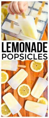 Fresh Lemonade Popsicles are a fun dessert recipe for kids and parents. Make this ice pops recipe with fresh ingredients for a tasty summer treat.     via @CourtneysSweets