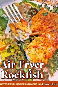 Air fryer rockfish transformed into a crispy, golden dream with a creamy, flavor-packed mayo glaze? Yes, please! This quick and easy air fryer fish recipe takes weeknight fish to a whole new level, leaving you wondering what took you so long to join the air fryer revolution. But don’t worry, even air fryer newbies can master this healthy seafood recipe! | air fryer fish recipes | how to make rockfish | rockfish dinner ideas | rockfish air fryer recipes | air fried rockfish | rockfish meals