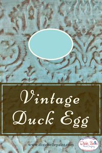 A lovely gray with hints of blue and green, Vintage Duck Egg is a definite crowd pleaser.  Get this Chalk Mineral Paint color from Dixie Belle Paint today! #dixiebelle #dixiebellepaint #chalkmineralpaint #painting #paintingfurniture #furniturepainting #furniture #diy #doityourself #howto #howtopaint #chalkpainted #howtopaintfurniture #bestfurniturepaint #vintageduckegg #blue #bluepaint #bluefurniture