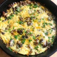 Sausage, Mushroom & Cheddar Frittata Breakfast %