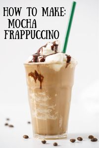 How to make a Mocha Frappuccino recipe from RecipeGirl.com #mocha #frappuccino #recipe #RecipeGirl