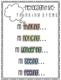 Metacognitive Thinking Stems Poster