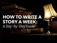 If you want to get more writing done set a schedule and stick to it. Click for tips on how to write a story a week. Novelists simply insert "chapter" for story. #writingtips