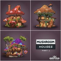 3 mushroom house Designs! Download my Builds on Patreon!