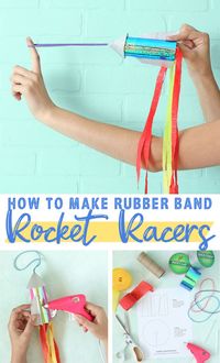 Learn how to make these fun rubber band rockets out of toilet paper tubes that your kids can launch through the sky over and over again. They fly so high and are so fun!