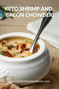 Do yourself a deliciously awesome favor and whip up a big pot of this yummy keto shrimp and bacon chowder packed with flavor and warmth!