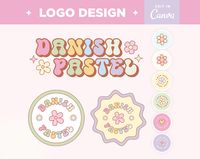 Logo Template Editable in Free Canva Account or Canva Pro You can start editing immediately after purchase! You will get 3 versions of the logo: 1. Main Logo 2. Submark V1 3. Submark V2 + 6 Shop Icons You Can: - Edit Text - Change Colors - Add/Remove Elements - Move around elements - Change Font Shop Danish Pastel Collection: https://www.etsy.com/shop/PastelGrid?search_query=danish+pastel IMPORTANT NOTES You are purchasing a canva template only. You will be responsible in doing the editing of th