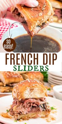 There’s nothing better than beefy, cheesy hand-held sandwiches dipped in buttery au jus. These irresistible French Dip Sliders are the ultimate game day food.