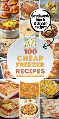 From make ahead freezer meals to crockpot freezer recipes, there are plenty of cheap and easy recipes for breakfast, lunch and dinner that will save you time and money. You will find easy, make ahead recipes for sandwiches, soups, casseroles and much more. These budget-friendly recipes are a great idea for new moms, meal prep for the week and an easy weeknight meal. There are chicken breast recipes, ground beef recipes, vegetarian recipes and more.