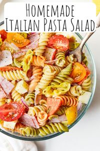 The most mouthwatering picnic salad gets a Mediterranean twist in this homemade Italian Pasta Salad recipe.