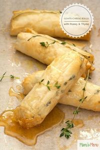 Baked Goats Cheese Rolls with Honey and Thyme #SundaySupper