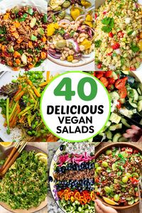 Are you tired of the same old boring salads? In a world where plant-based diets are on the rise, these 40 Satisfying Vegan Salads are the perfect solution for those seeking a satisfying and nourishing meal or side dish. Using fresh, vibrant colorful ingredients and creative flavor combinations, these salads are anything but bland!