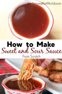 This Homemade Sweet and Sour Sauce is so easy to make that you all never buy store bought again! I use it for all my Chinese dishes like egg rolls, wontons, and more.