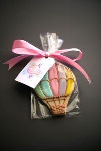 Hot air balloon cookie from an Up, Up & Away 1st Birthday Party on Kara's Party Ideas | KarasPartyIdeas.com (4)