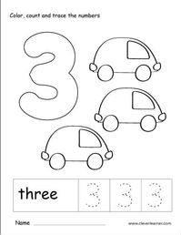 Number Sheets For 3 Year Olds 8D8 | Coloring worksheets for kindergarten, Kindergarten worksheets, Numbers preschool