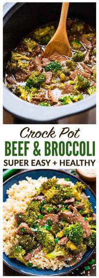 Slow Cooker Beef and Broccoli. Super EASY and the sauce tastes AMAZING. Healthy, low carb, and so much better tasting than take out. Everything cooks right in the crock pot, even the sauce! Recipe at wellplated.com | @wellplated {gluten free}