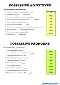 Possessive adjectives and pronouns online pdf exercise #Упражнения для талии, осанки,ягодиц,ног,рук