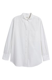 Crisp, organic cotton forms this classic button-up shirt that looks great worn solo or as a layering piece. Front button closure Spread collar Long sleeves with button cuffs Chest patch pocket 100% organic cotton Dry clean or machine wash, dry flat Imported