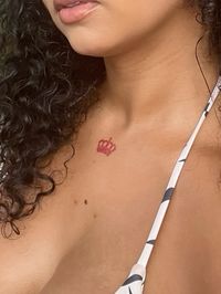 #chesttattoo #tattoo #smalltattooideas #minimaltattoodesign #redinktattoo #smalltattoosforwomen #crown