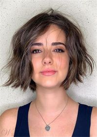 Short Bob Messy Layered Human Hair Wavy Lace Front Wig 12 Inches: Wigsbuy.com