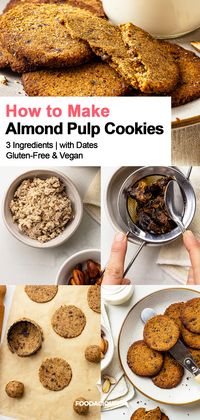 Transform leftover almond pulp into delicious cookies! This easy recipe uses just 3 ingredients - dates, almond pulp, and coconut oil - for a healthy and satisfying treat. Gluten-free and vegan-friendly!