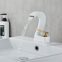 Bathroom Sink Faucet,Brass Artistic Waterfall Brushed and Painted Finishes Single Handle One Hole Bath Taps 9219856 2022 – $99.99