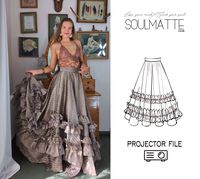 ✨ Introducing the Soulmatte Evening Skirt Pattern - a high-waisted, long masterpiece designed to bring glamour and sophistication to women and teenagers alike! 🌟 Elevate your evening wardrobe with this gorgeous skirt, perfect for creating a show-stopping look. Suitable for an evening gown, this pattern boasts a high waist and a length of 47 inches or 120 centimeters, providing a touch of grace and elegance. 👗 Available in sizes XS, S, M, and L (EU 34, 36, 38, 40, 42).  🎥 Guided Tutorial:Plus,