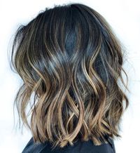 Thick Hair Lob with Highlights