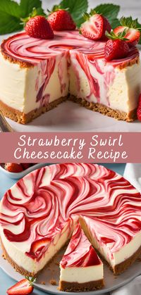 Strawberry Swirl Cheesecake is a show-stopping dessert that combines creamy, tangy cheesecake with sweet, luscious swirls of fresh strawberry sauce. Perfect for celebrations, holidays, or simply to indulge, this dessert is as visually stunning as it is delicious. Whether you’re a cheesecake pro or a baking beginner, this recipe will guide you to creating a dessert that’s guaranteed to impress.